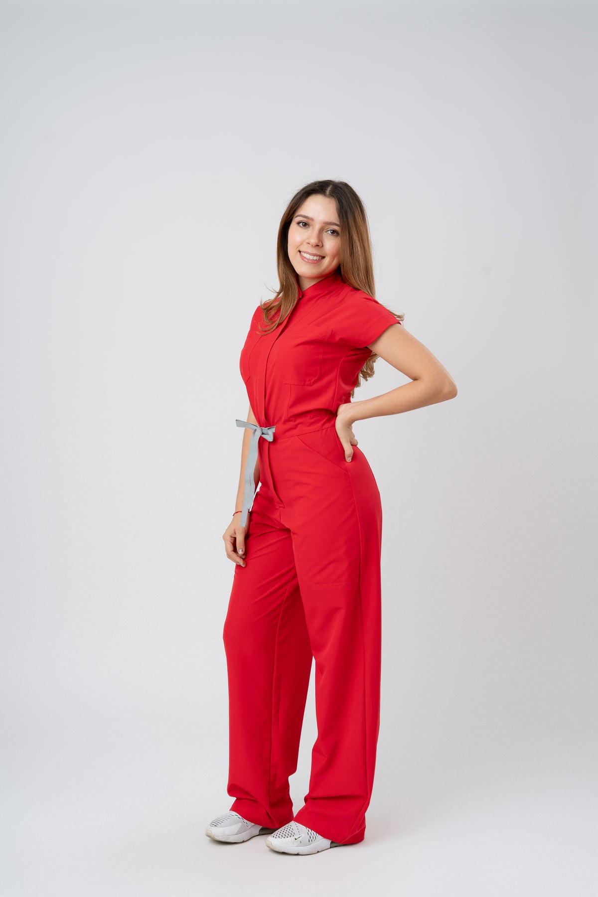 LARA JUMPSUIT | CHERRY | WIDE LEG