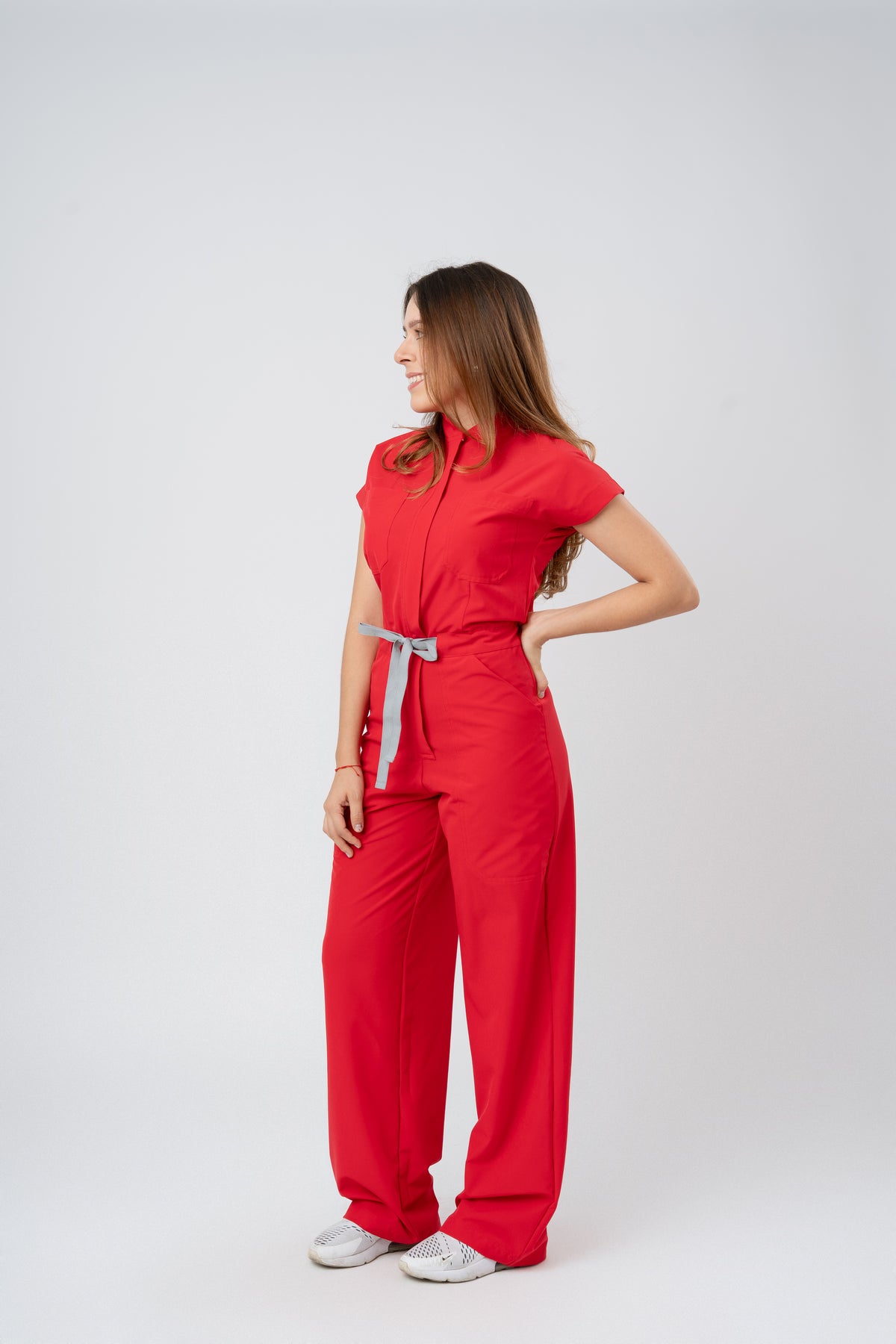 LARA JUMPSUIT | CHERRY | WIDE LEG