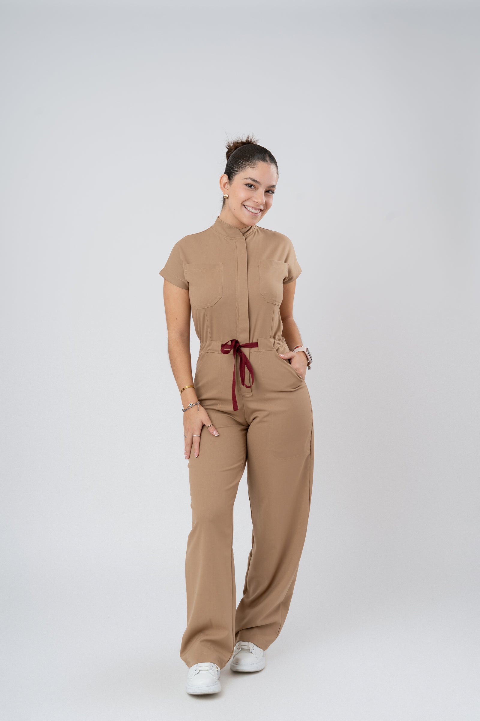 LARA JUMPSUIT | CARAMEL | WIDE LEG